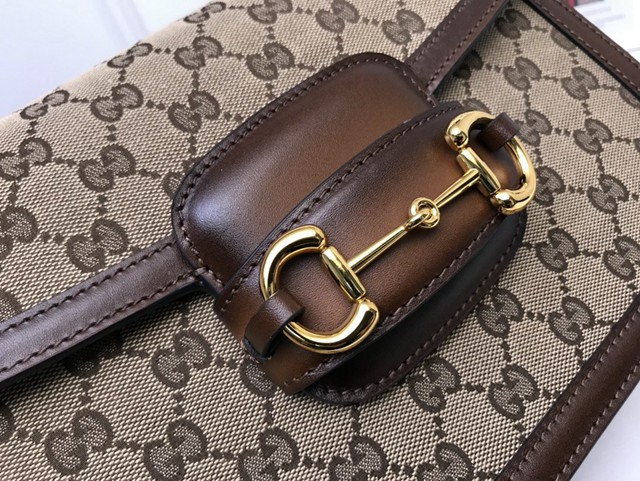 Gucci經典款女包 602204 古馳1955 Horsebit Bag 經典馬銜扣 Gucci爆款女士單肩斜挎包  gqy3915